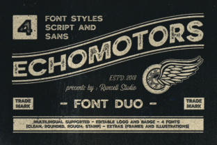 Echomotors Family: A Bold Display Font for Web Design
